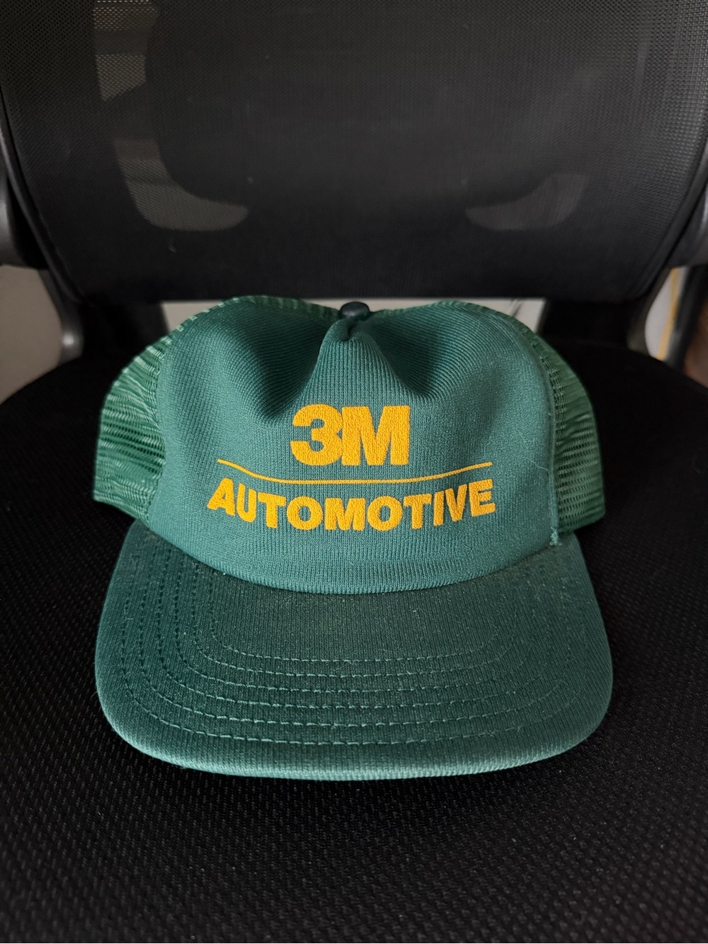 Vintage 80s 3M Automotive Green SnapBack Trucker Hat Mesh One Size Adjustable